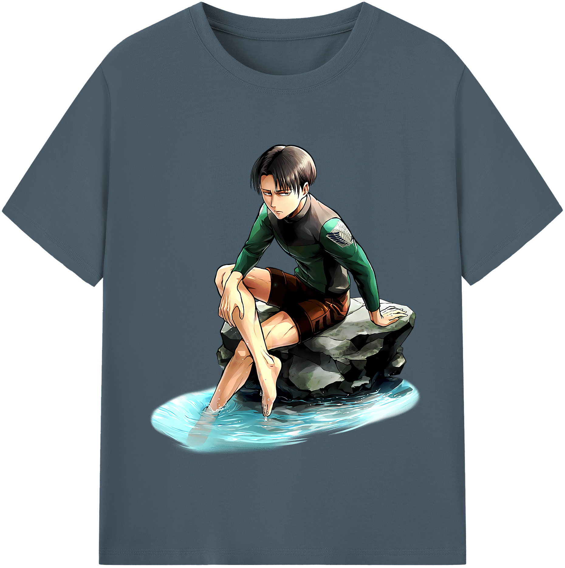 （画像用） 進撃の巨人 リヴァイ·アッカーマン Attack on Titan Levi Ackerman 綿100％半袖Tシャツ（フロントプリント）